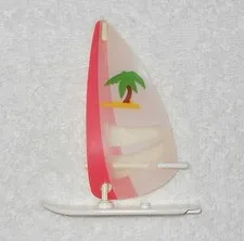 LEGO Paradisa - Windsurfer With Palm Tree Pattern Sail - x66px9 6075 476 4095