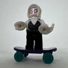Lego Marvel Ghost Spider / Spider-Gwen, White Hood Smooth Minifigure