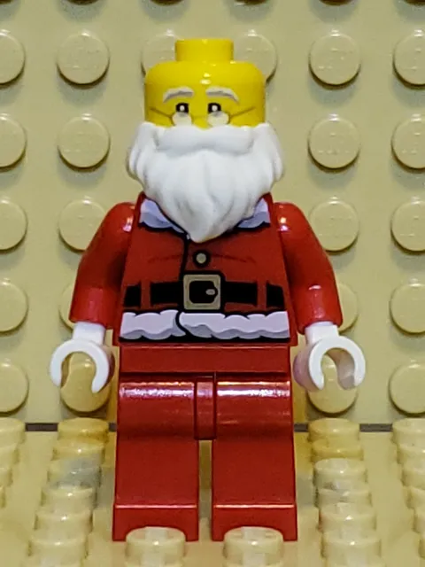 LEGO Holiday Christmas Santa (Red Legs, Fur Lined Jacket w Button) hol110 NO HAT