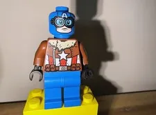 Lego Marvel Avengers Pilot Captain America Minifigure $0 Ship W/ Combined Ship!