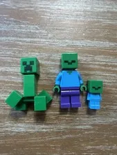 Lego Minecraft. Baby Zombie, Zombie And Creeper. Lot Of 3