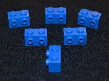 (6) 1x2 BLUE Brick w/ 2 Connector Pegs 1 Side (SNOT) ~ New Lego Parts ~