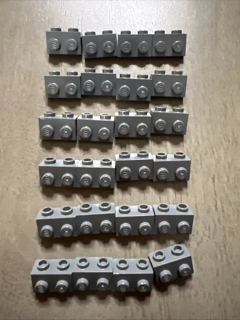 LEGO 99781 Dark Bluish Gray Bracket 1 x 2 - 1 x 2 - 24 Pieces