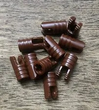 LEGO Reddish Brown Hinge Cylinder 1 x 2 Locking, 2 Fingers, Axle Hole. QTY 10