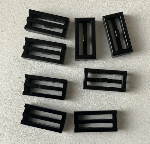 Lego 8x NEW Tile 1x2 Grille with Bottom Groove BLACK #2412b