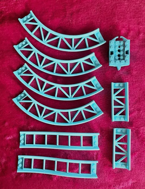 LEGO Roller Coaster Tracks 9pc Aqua Blue Friends