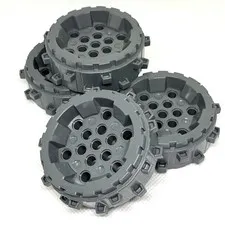 LEGO Parts - Dark Bluish Gray Wheel Hard Plastic w/ Sm Cleats - No 64711 - QTY 4