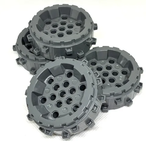 LEGO Parts - Dark Bluish Gray Wheel Hard Plastic w/ Sm Cleats - No 64711 - QTY 4