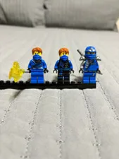 LEGO NINJAGO Jay Minifigure Lot of 3 w/ Weapons Plastic