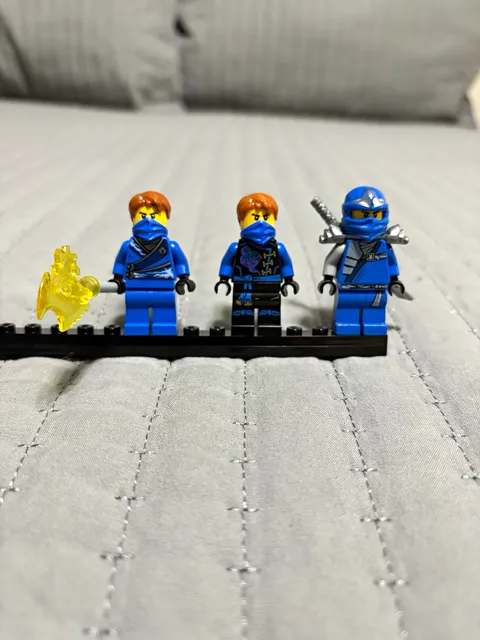 LEGO NINJAGO Jay Minifigure Lot of 3 w/ Weapons Plastic