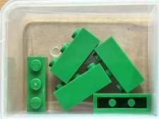LEGO Parts - Green Brick 1 x 3 - No 3622 - QTY 5