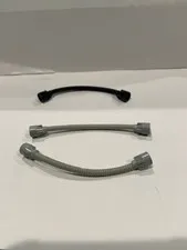 3 Lego Flexible Hose 73590/64230 ribbed tube / hose gray & black