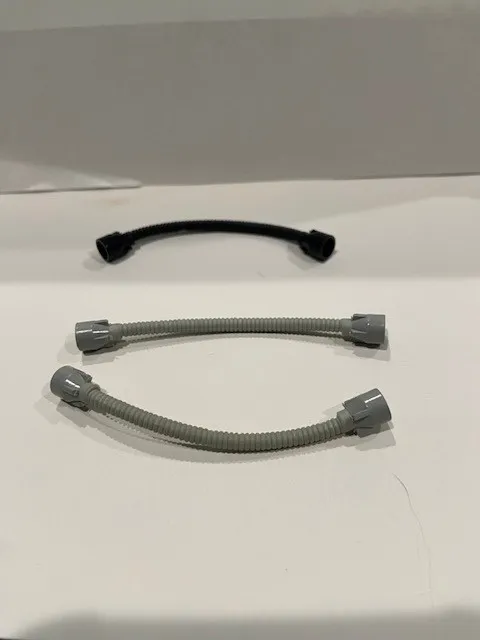3 Lego Flexible Hose 73590/64230 ribbed tube / hose gray & black
