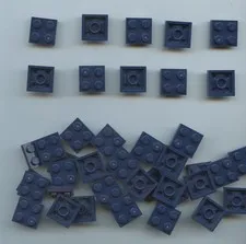 LEGO x 40 Dark Blue Plate 2 x 2 3022