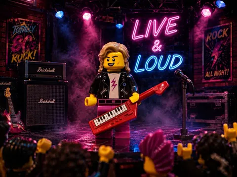 LEGO Minifigure Series 12 Rock Star with Red Keytar, Musician, CMF