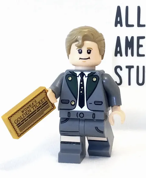 ✅ New LEGO Ideas Minifigure AUGUSTUS GLOOP Minifig idea257 Willy Wonka (21360)