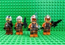 LEGO Star Wars Lot of 4 Rebel Pilots: LUKE SKYWALKER, ZIN, BIGGS, SNAP WEXLEY