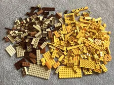 YELLOW GOLD BROWN Lego Mixed Lot Of Different Sizes And Types