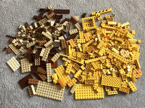YELLOW GOLD BROWN Lego Mixed Lot Of Different Sizes And Types