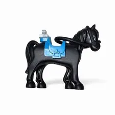 LEGO Friends Black Horse Aria Mini Figure Blue Saddle Bridle Animal Replacement