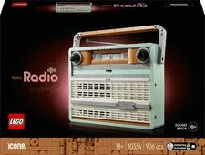 LEGO Icons Retro Radio 10334 Building Toy Set Vintage Aesthetic & Sound Effects