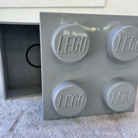 2019 LEGO Storage Brick 4 Stud – Light Gray Container (Stackable) 9.75” x 9.75”