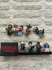 LEGO Stranger Things Minifigure Lot w/ Display Stand, Bike & Accessories
