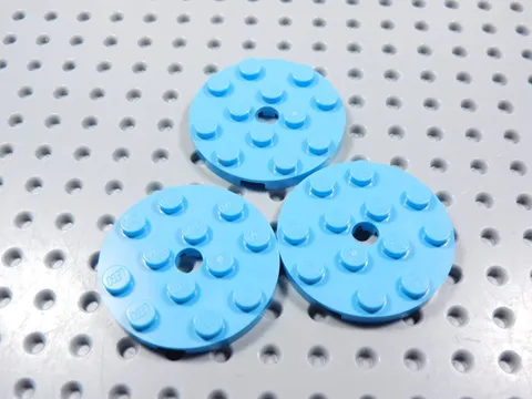 LEGO Lot of 3 Medium Azure Round 3x3 Plates BR