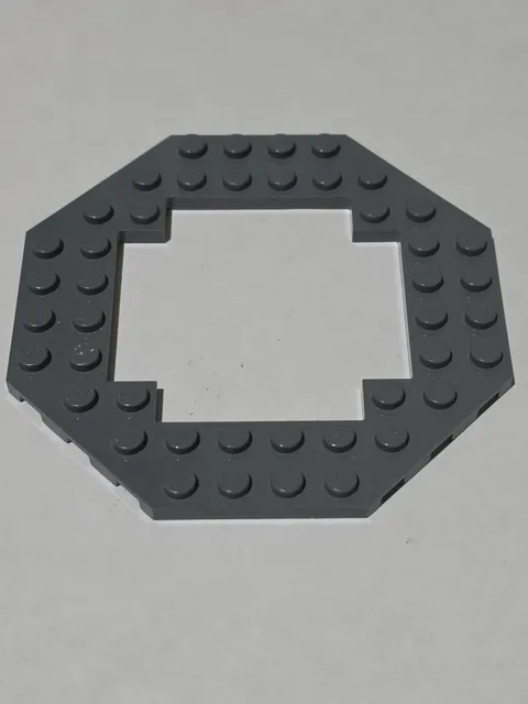 LEGO Plate Dark Bluish Gray ● 10 X 10 Octagonal 6 X 6 Open Center ● 6063 ● QTY 1