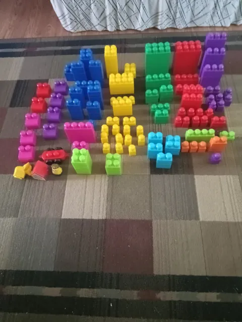 Large Lego blocks, 155 count, Various sizes, 1 1/2"- 5 " LG. in plastic sack