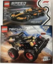 2 LEGO Technic Monster Jam Grave Digger 42219 & Speed Champions McLaren F1 77251
