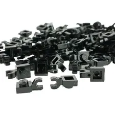 100 Pieces LEGO® Black 1x1 Plate Modified 1 x 1 w Open O Clip Horizontal Grip