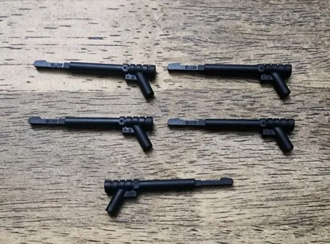 LEGO Black Minifigure, Weapon Spear Gun. QTY 5. Part No. 13591.