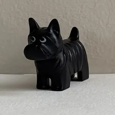 Vintage Duplo Lego Black Dog Puppy Scottish Terrier 1.5”