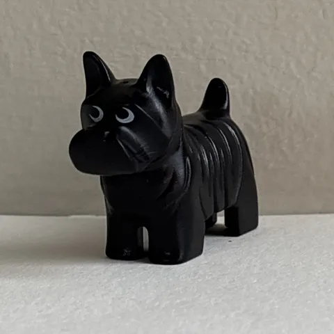 Vintage Duplo Lego Black Dog Puppy Scottish Terrier 1.5”