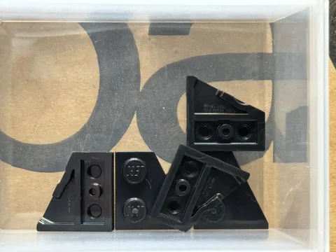 LEGO Parts - Black Wedge, Plate 2 x 2 Right - No 24307 - QTY 5