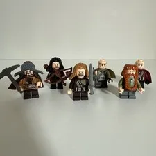 Lego Hobbit Minifigure Lot of 6 Dwarves: Dwalin Bofur Bombur Fili Kili Balin 