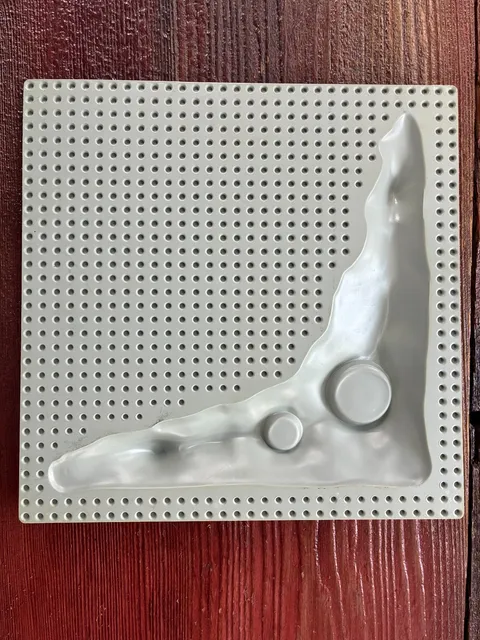 Vintage 1980s  LEGO Base Plate – Lunar Space Crater Moon Raised, Gray – 3947a