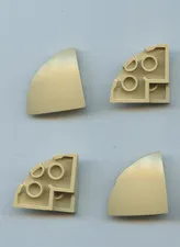 LEGO x 4 Tan Slope, Curved 3 x 3 Corner Round 76797