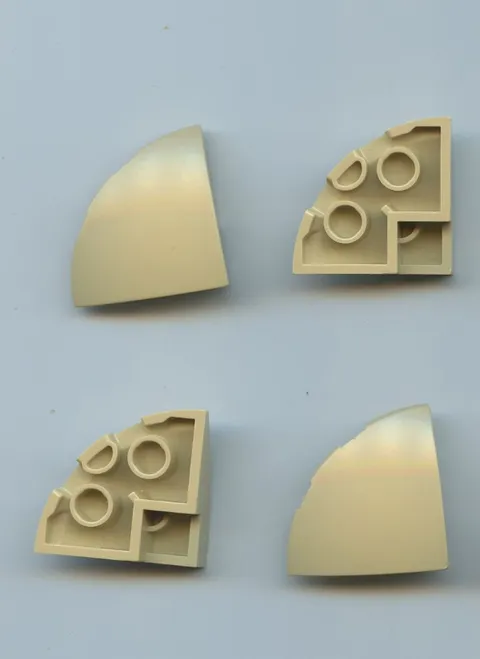 LEGO x 4 Tan Slope, Curved 3 x 3 Corner Round 76797