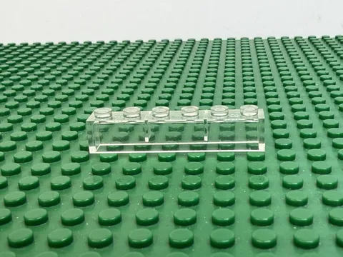 1967 LEGO Trans-Clear Brick 1x6 no Bottom Tubes w/Cross Side Supports #crssprt02