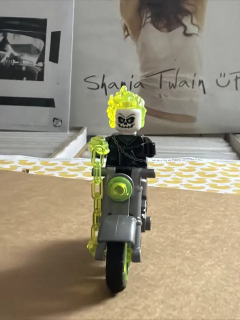 GREEN GHOST RIDER MOTORCYCLE CHAIN MARVEL SUPER HEROES LEGO MINIFIG nic cage