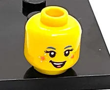 Lego Yellow Minifigure Head w/ 2 Sides - Child - Star & Heart Smile - 3626pb3428