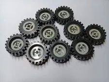 LEGO LOT 10 LIGHT GRAY SPLIT AXLE & TIRE OFFSET TREAD 30X10.5 WHEEL 3482 2346