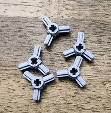 LEGO Light Bluish Gray Technic, Axle Connector Hub with 3 Axles. QTY 5. 57585