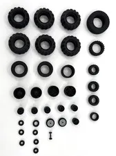 LEGO Replacement Parts 30 + Pieces Tires Wheels Lot Various Sizes