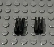 Lego Black Arm Piece With TOWBALL Socket 3 Fingers - Lot of 2