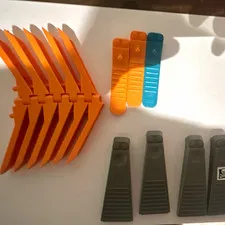 LEGO Technic Parts Lot Orange Curved Fins Dark Gray & Blue Pieces