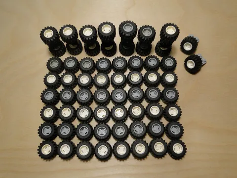 LEGO Wheels Tires w/ Gray White Plastic Lot Rims Wheels