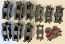 32 Pieces Lego DUPLO Train Track: 30 Curved. 1 Straight, 1 Switch